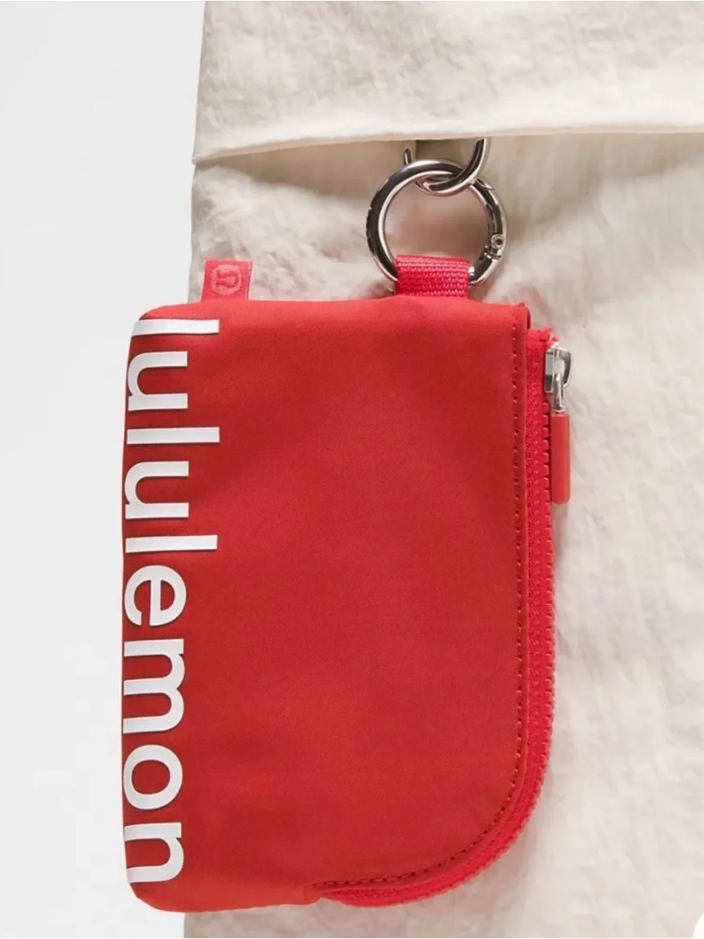 lululemon Bright Red Clippable Card Pouch